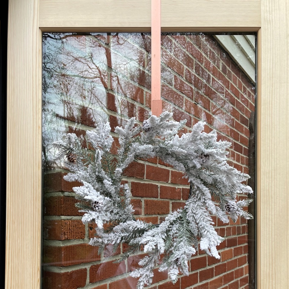 Christmas Flocked Wreath, Hanger, Tabletop Tree